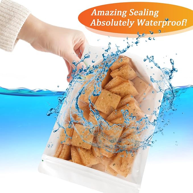 100 PCS Resealable Packaging Bags for Small Business，Kraft Bags With Window Clear Fornt Heat Seal Sealable 4.7"X7.9"Paper Zipper Stand Up Pouches Nut Bag Coffee Cookie Herb Food Bakery Storage - Image 2