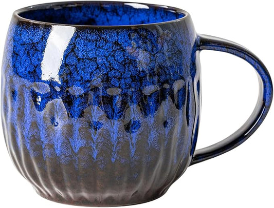 Ocean Surge Ceramic Coffee Mug - 21 oz Unique Reactive Glaze Coffee Cup with Large Handle, Aesthetic Cute Mug for Men Women Office Gift Set by XIYUANJI