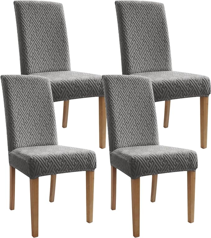 Chair Covers, Dining Room Chair Covers, Anti-cat Scratch, Washable, Regular Size, Chair Covers 4 Pack, for Kitchen, Hotel, Meeting by WelcometoPromindflyplka