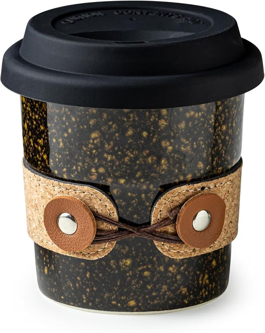 Travel Coffee Mug Ceramic TO Go Coffee Tumbler with Lids Tea Mug | Porcelain Reusable Camp Cups, 8.5oz Car Coffee Mug, Microwave & Dishwasher Safe, Modern Style, Coffee Gifts for Men and Women by Cormomu
