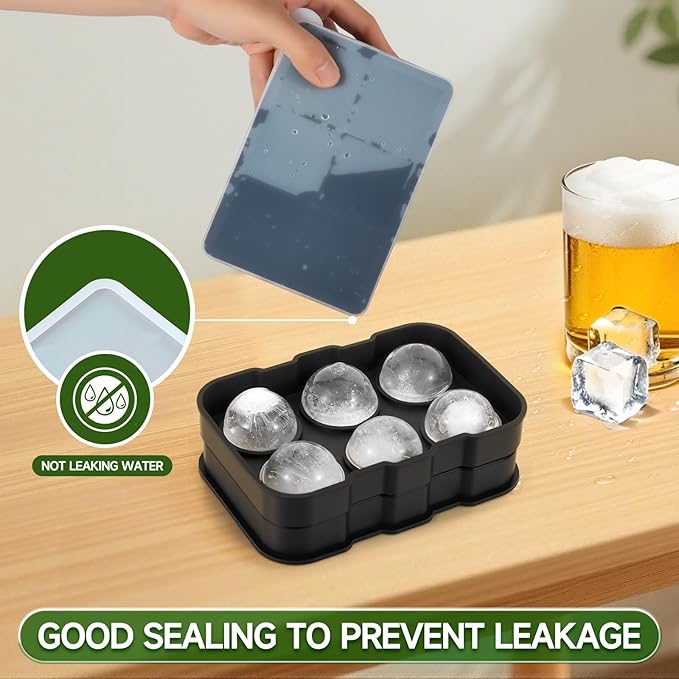 Silicone Ice Cube Tray, Easy Release Flexible Ice Cube Tray with Removable Lid, 24 Ice Cub Per Tray for Whiskey, Freezer, Cocktail, Reusable & BPA Free (6 Square+Circle)