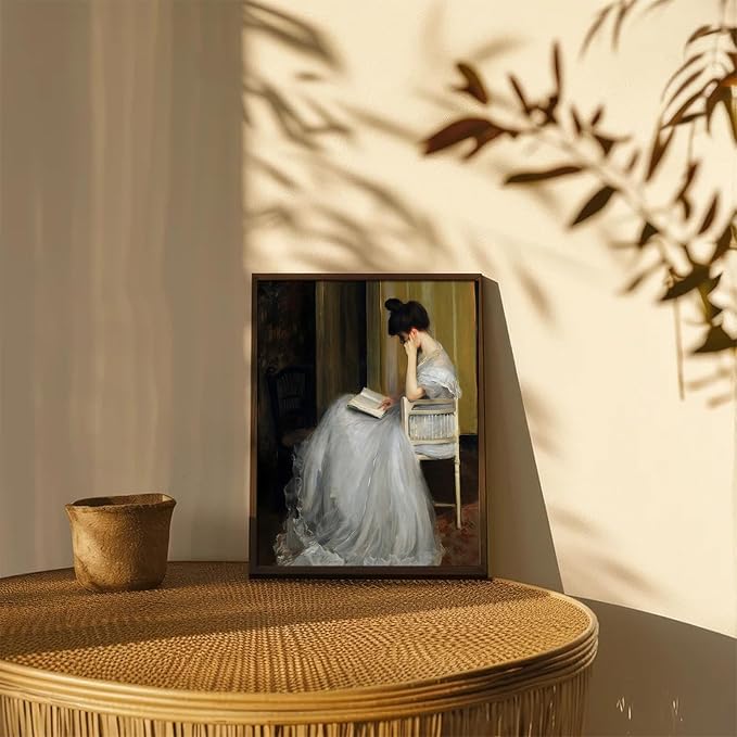 XOCUUI Vintage French Victorian Portrait Decor Famous Artwork Woman Reading Portrait Oil Painting Dark Academia Aesthetic Print Antique Poster Retro Gallery Bedroom Decor 11x14 - Unframed - Image 7
