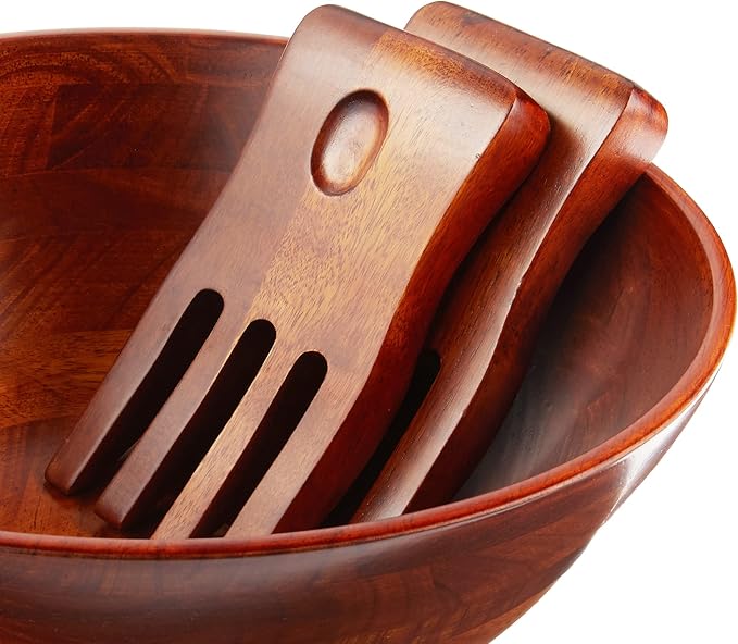 Lipper International Cherry Wood Salad Bowl Set