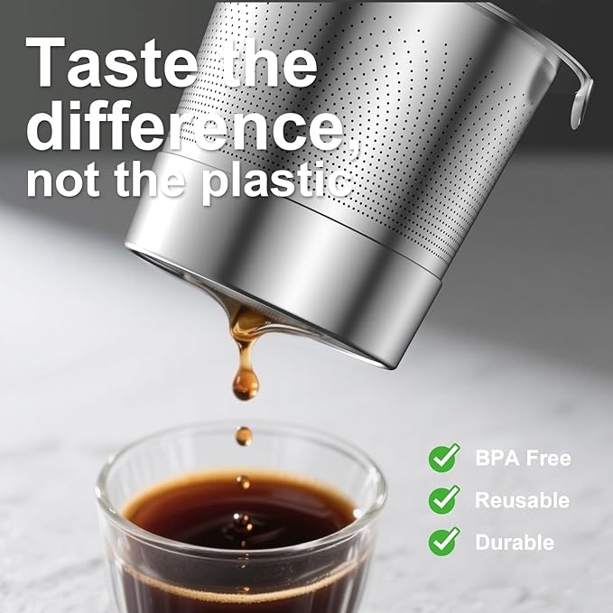 Reusable K Cups for Keurig: Full Stainless Steel Refillable K Cups, Reusable Coffee Filter for Keurig 1.0 Coffee Machines - Eco-Friendly, Easy to Fill and Clean, Lid-Body Tight Seal, Stratum Flow Tech