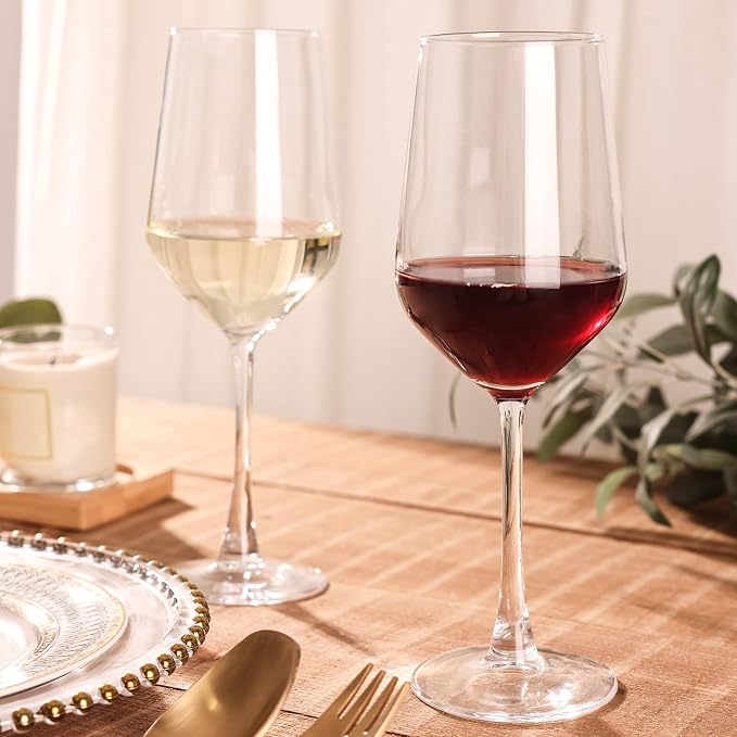 YANGNAY Wine Glasses (Set of 12, 13 Oz), Clear Wine Glasses for Red or White Wine, Smooth Rim, Dishwasher Safe - Image 5