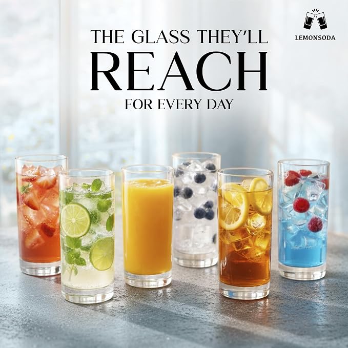 LEMONSODA Highball Glass Set, 15oz Set of 48, Modern Cocktail Glasses - Image 5
