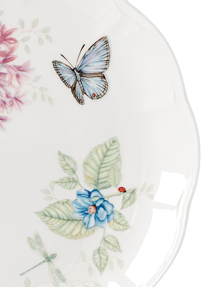 Lenox Dinnerware Set, Butterfly Meadow 4-Piece Dinner Plate Set, Service For 4, Porcelain Dinnerware With Scalloped Rim, Microwave And Dishwasher Safe, Dish sets, Home And Kitchen (Assorted, 4 Pieces) - Image 2