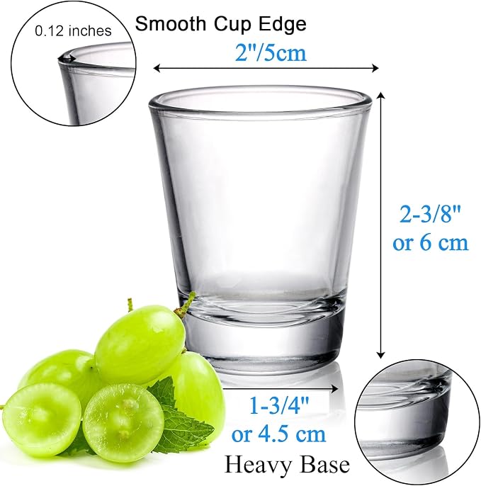 Tebery 30 Pcs 60ml Shot Glasses, 2oz Heavy Base Shot Glasses Sets, Round Glassware Shot Glass, Clear Glass for Vodka, Whiskey, Tequila, Espresso, Liquor - Image 2