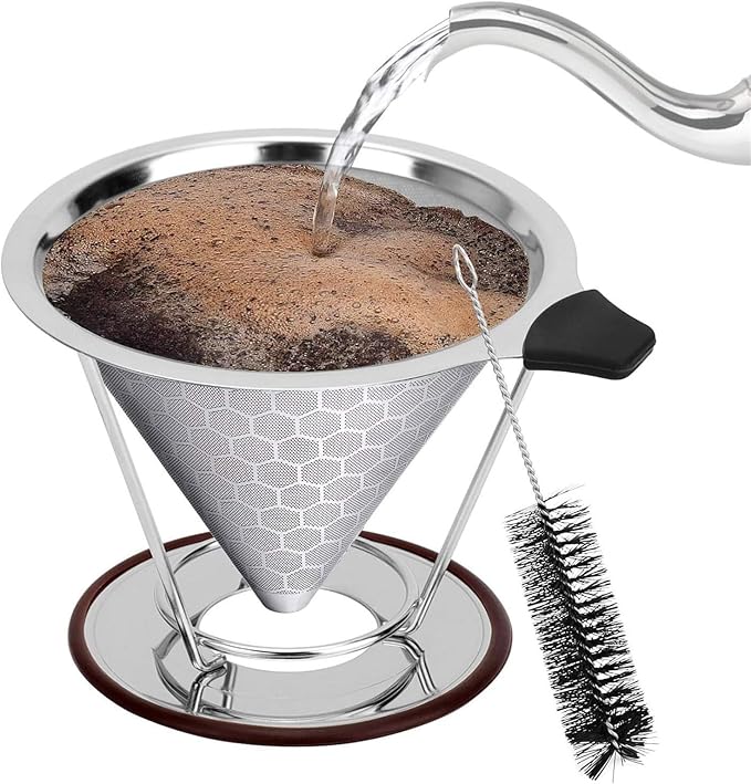 Stainless Steel Coffee Filter Reusable Strainers Dripper Manual Brewing Supplies Stainless Steel
