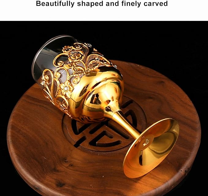6Pcs Metal Wine Glass Set, Removable Stem or Stemless Design, Embossed Glassware for Home Bar, Dishwasher Safe - Image 4