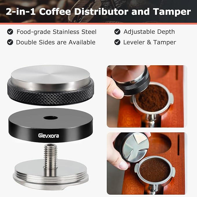 58mm Espresso Accessories Kit, Coffee Distributor and Espresso Tamper, Wdt Espresso Distribution Tool and Dosing Funnel Set for 58 mm Espresso Coffee Machines Portafilter (58mm)