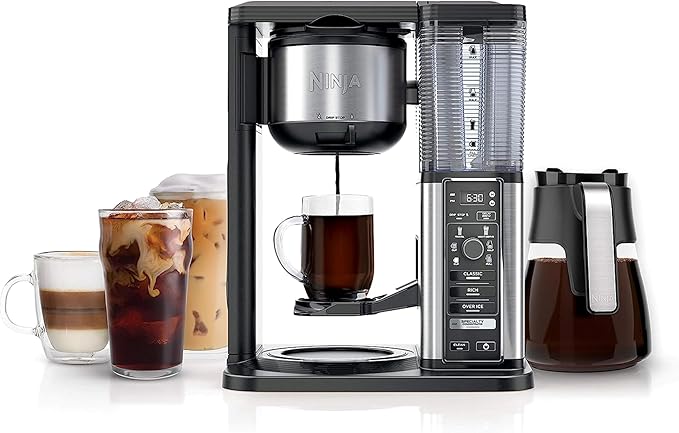 Ninja Coffee Maker, 10-Cup Carafe, Fold-Away Frother, Black, CM401 | Permanent Filter & Removable, Dishwasher Safe Reservoir, 6 Brew Styles, 8 Cup to Travel Mug to Pot Sizes by Unknown