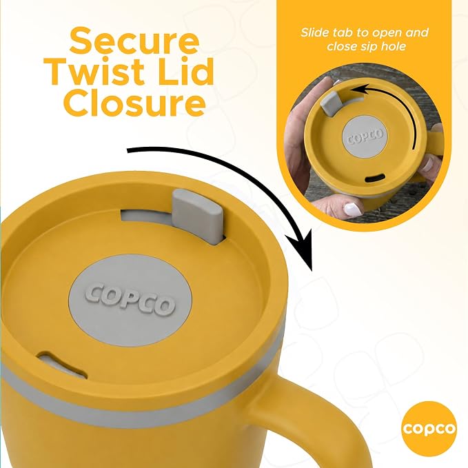 Copco Cone Desk Mug 16 Oz - Orange & Mustard, Set of 2 - Image 4