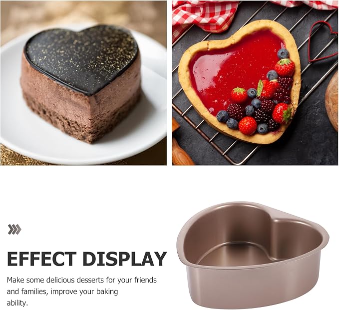 VOSAREA Heart Shaped Cake Pans with Removable Bottom Stainless Steel Heart Cake Mold Springforms Cheesecake Pan Diy Baking Mold Tool for Valentines Day Wedding (6 Inch) - Image 8