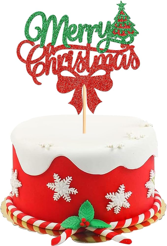 1PCS Christmas Cake Topper Selection - Paper Cupcake & Birthday Party Cake Decoration Supplies by Cyodoos