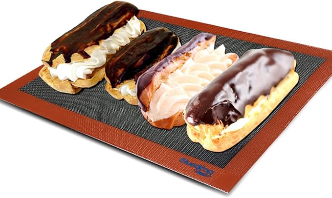 Bluedrop Silicone Bread Baking Mat Non Stick Oven Liner Perforated Steaming Mesh For Half Sheet Size Cooking Sheet 11-4/5" x 15-3/4"