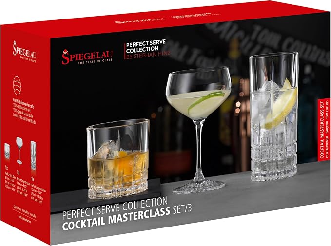 Spiegelau Perfect Serve Master Class Glass Set, Set of 3 Cocktail Glasses, European-Made Lead-Free Crystal, Dishwasher Safe, Professional Quality Variety Cocktail Glass Gift Set - Image 2