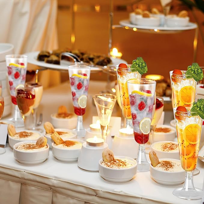SUREHOME Plastic Champagne Flutes 40 Pack Disposable Champagne Glasses 5oz Clear Plastic Mimosa Glasses Wedding Cocktail Cups Bulk for New Years Eve Party Supplies 2026 Engagement Birthday Decorations - Image 2
