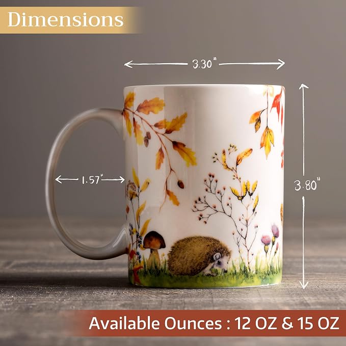 Maison d' Hermine Coffee Mug with Handles Tea Cups (15 Ounce, Pack of 1) | Fine Bone China Coffee Mugs for Hot Beverages Cappuccino Latte Home Restaurant Hotel Spring Summer -Sous-Bois - Sous-Bois - Image 4