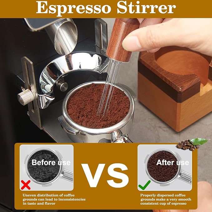 58mm Espresso Accessories Kit, Wooden Handle Espresso Tamper, WDT Tool, Puck Screen and Dosing Funnel Set Fits Delonghi 58 mm Espresso Coffee Machines and Portafilter, Barista Tools