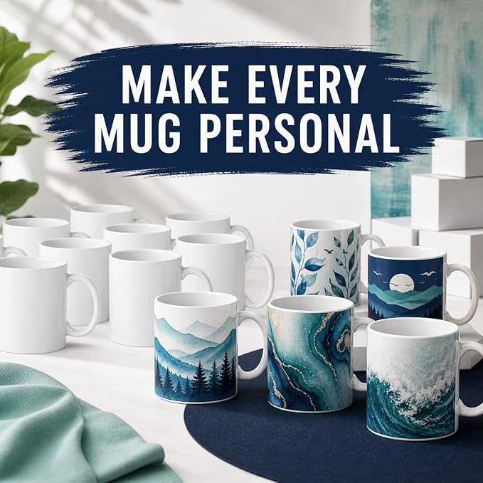 Sublimation Coffee Mugs 11oz White Blank Ceramic Cups For Tea Cocoa With White Box Packing Set of 12Pcs - Image 7