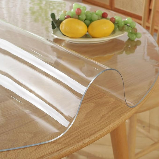 20 Inch Clear Round Table Cover Protector 1.5mm Thick Table Protector for Dining Room Waterproof Plastic PVC Vinyl Tablecloth Cover Circle Tabletop Desk Pad Mat for Furnture Coffee End Bed Side Table by EasyEasyLife