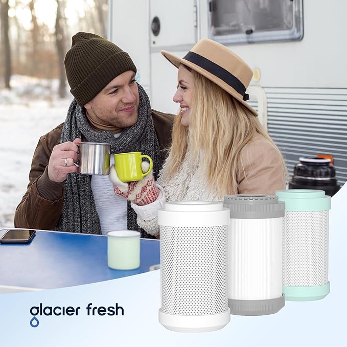 GLACIER FRESH Replacement cartridges for RV Water Filter System, 0.2 Micron High Flow Filter, Sediment “Longevity” by GLACIER FRESH, and Granular Activated Carbon “Tasty”.…