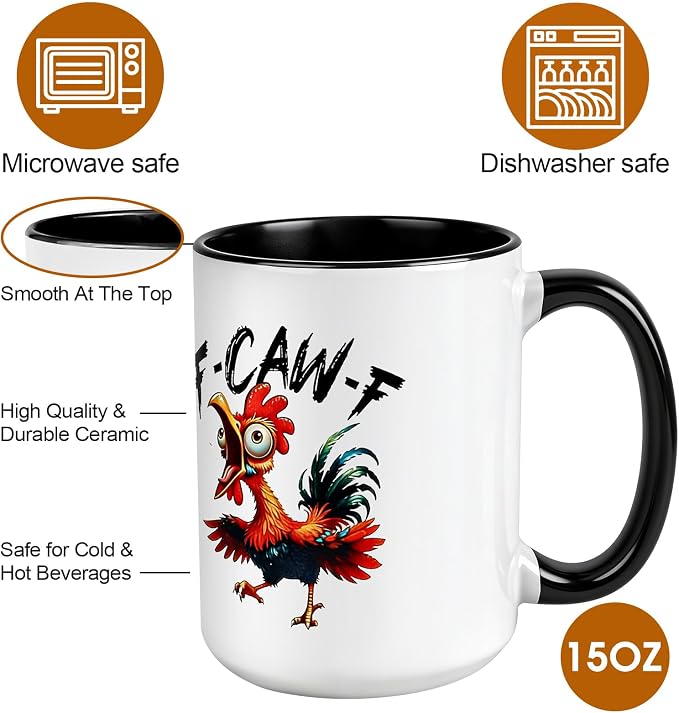 Funny Coffee Mugs for Women Men,15oz Ceramic Novelty Chicken Cup | Novelty Mugs,Fun Birthday Gifts for Friends,Family,Cool White Elephant Gifts for Adults,Unique Office Gag Gifts for Coworkers - Image 2