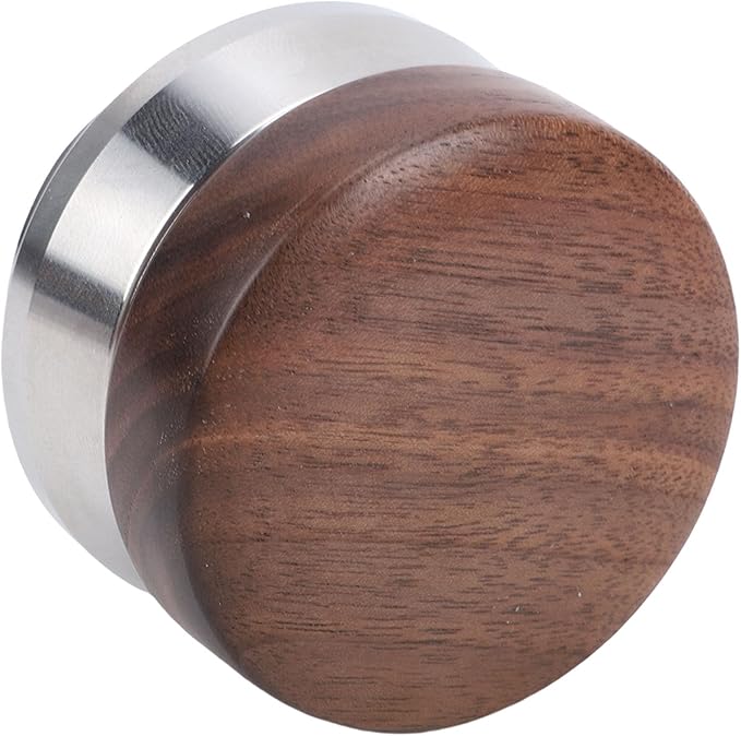GLOGLOW Tampers Coffee Leveler Coffee Leveling Tool with Stainless Steel Base Walnut Wood Handle for Single Head Machine 53mm Distributor Tamper Adjustable Adjustable