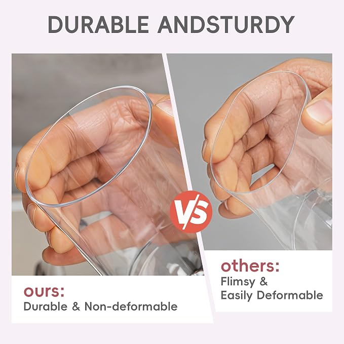 Lullaby 24PCS 9OZ Stemmed Clear Plastic Wine Glasses, Disposable Wine Cups | Elegant Plastic Champagne Glasses, Unbreakable and Crystal Clear Disposable Plastic Goblets for Party, Wedding and Daily Use - Image 6