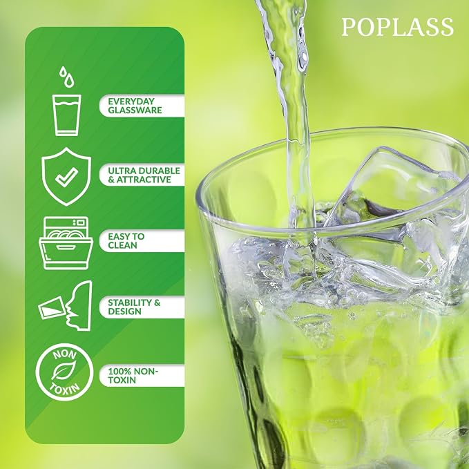 Melrose 18-Piece Family Drinking Glasses Set - Drinking Glassware Set with Highball Cooler, DOF (Double Old Fashioned), and Juice Glasses - 6 Each - Image 12