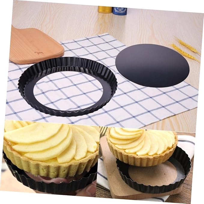SOLUSTRE 2pcs Non-stick Baking Tray Circle Tart Pans for Home Baking for Pies Quiches and Cheesecakes Beautiful Coating - Image 8