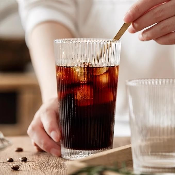 drinking glassware Classic Clear Stemless Drinking Glasses for Juice(Large) - Image 4