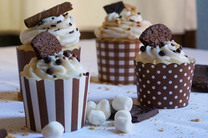 Paper Baking Cups (Polka Dots), Greaseproof Disposable Cupcake Liners (Chocolate Brown, Large Cups (50-Pack)) - Image 8