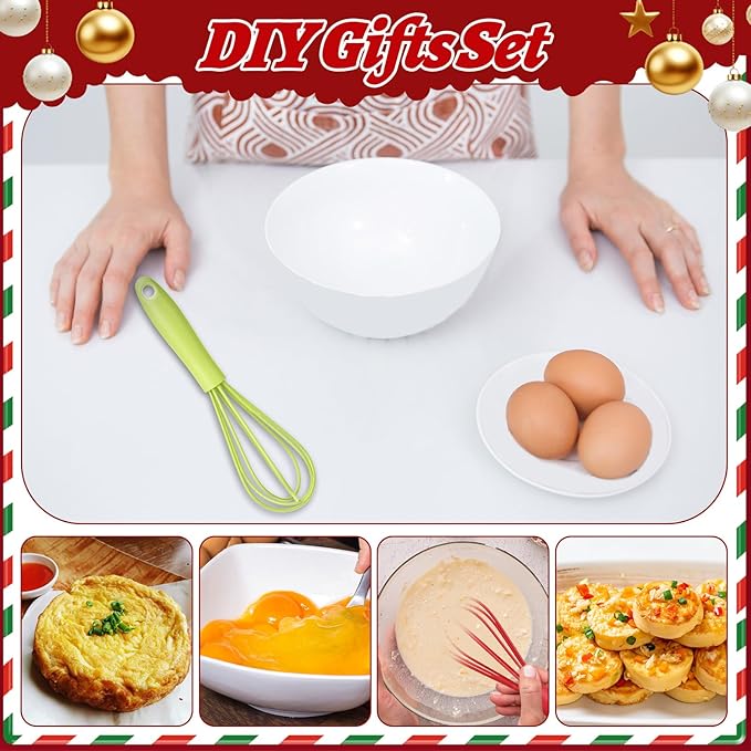 36Pcs Christmas Whisk Gift Silicone Whisk for Cooking Mini Whi-sk Baking Gifts Sets Milk Egg Frother for Blending Whisking Beating Stirring Baking