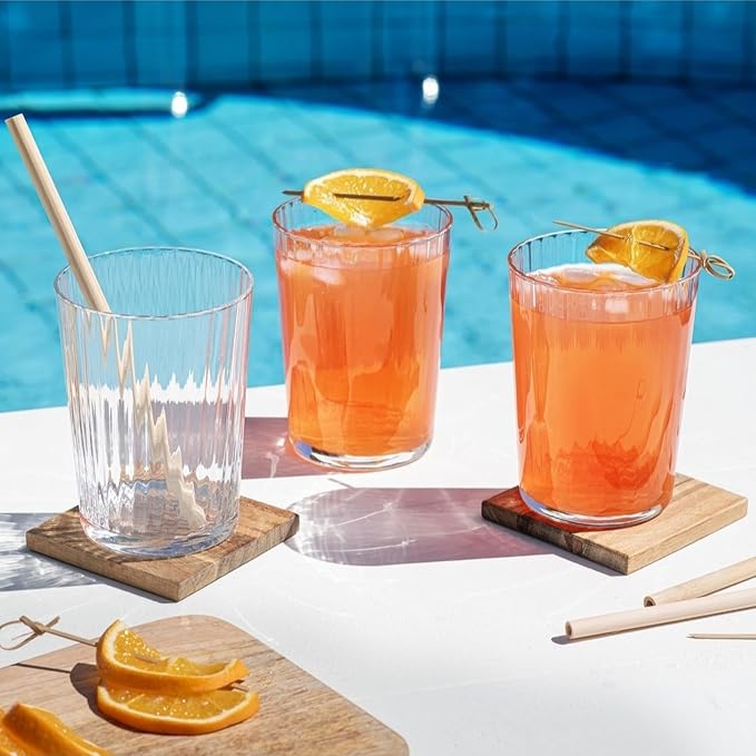Bormioli Rocco Exclusiva Gin Fizz Glasses, Set of 12-17 Oz. Ribbed Drink Tumblers Made of Star Crystal Glass with XLT Treatment - Durable Cocktail Glasses for Daily Use, Dishwasher Safe - Image 4
