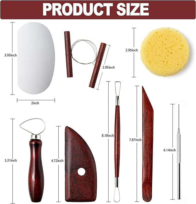 LINPHCEY 22-Piece Clay Sculpting Tools Set Perfect for Polymer Air Dry Modeling Clay Beginners & Professionals Ideal for DIY Pottery & Ceramics Tools for Clay Sculpey Sculpting & Crafting