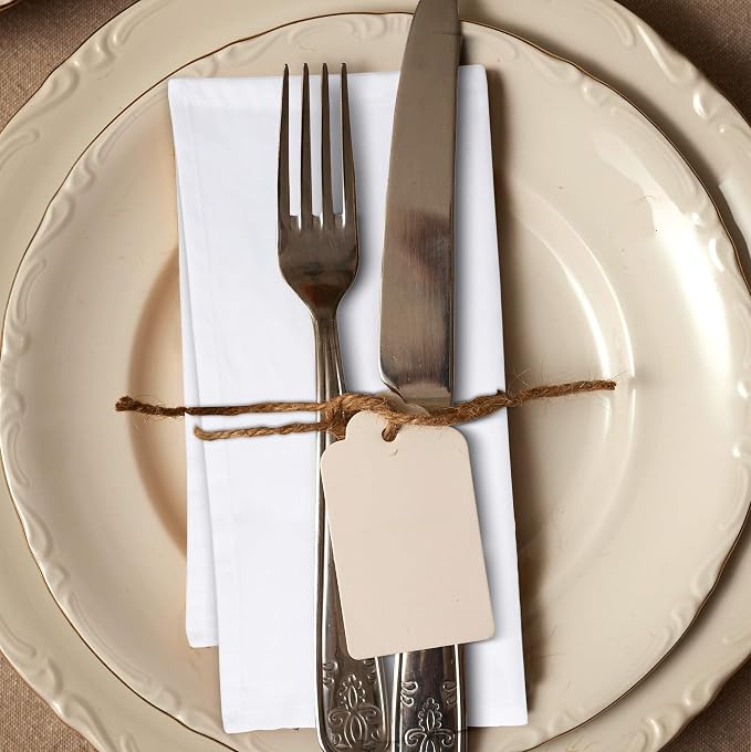 Urban Villa Cloth Napkins White Dinner 100% Cotton 18x18 Inches (Set of 12) - Image 7