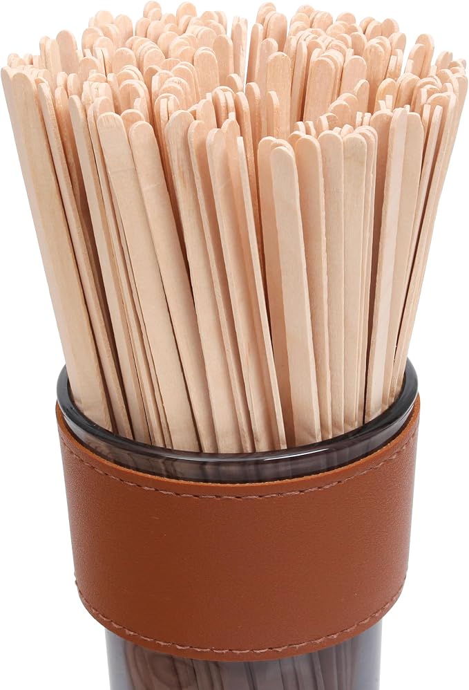 ANTETOK Wooden Coffee Stirrers - Coffee Stir Sticks 7.5 Inch,100pcs Disposable Birch Wood Coffee/Beverage Stirrers,Swizzle Drink Sticks,Coffee Bar Accessories - Image 8