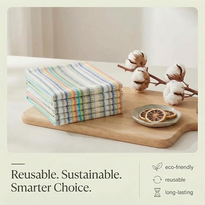 Urban Villa Kitchen Towels Cotton Dish Towels 20”x30” (Set of 6) Beige - Image 8