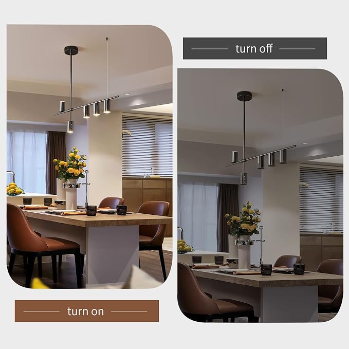 Siittoo 39" Modern LED Pendant Light, Dimmable Black Kitchen Island Light | 35W Adjustable LED Pendant with Remote, 3000K-6000K Dimming for Kitchen Island, Dining Room & Office - Image 8