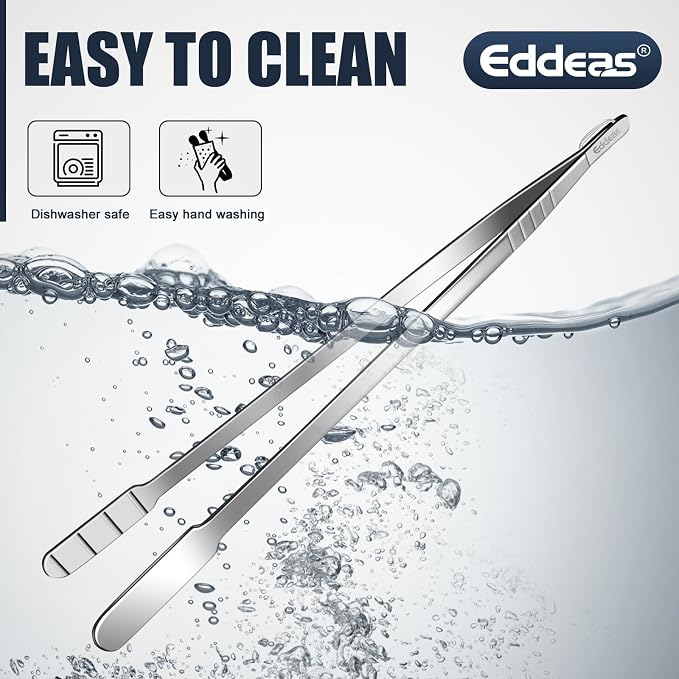 Eddeas 16 Inch long Kitchen Tweezers - 2 Pack large Tweezer Tongs for Cooking, Heavy Duty Stainless Steel Heat Resistant 600°F Food tweezers, Dishwasher safe - Image 8