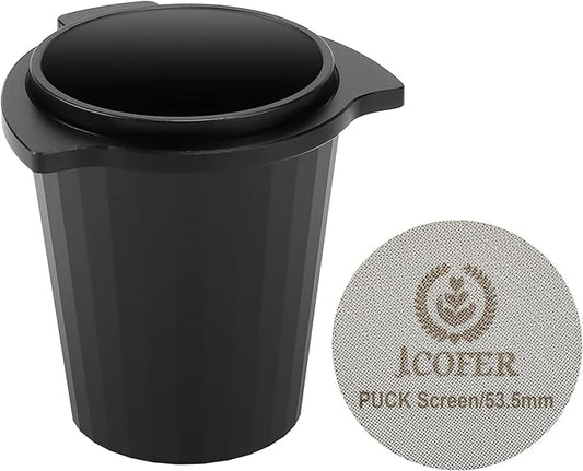 IKAPE 53.5mm Espresso Puck Screen, Reusable Professional Barista Portafilter Coffee Dosing Cup Set for Espresso Machine 53.5mm Bottomless Naked Portafilter (Espresso Set)