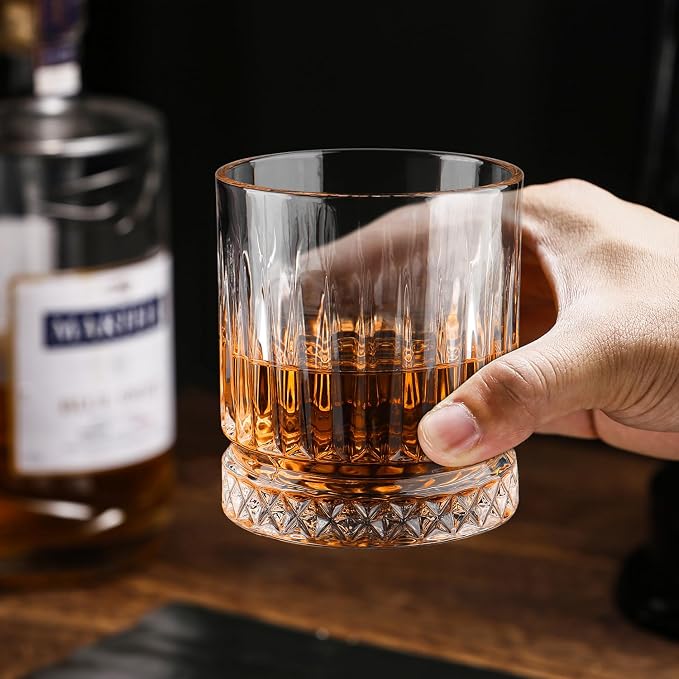 Whiskey Glasses Set of 6, 11oz Old Fashioned Cocktail Glasses, Lead-free Crystal Scotch Bourbon Glass, Whiskey Tumblers for Scotch Bourbon - Image 4