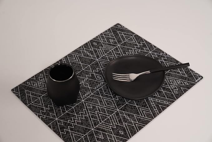 Mintrico placemat for Dining Table Set of 2 Silicone Heat Resistant Non Slip (Charcoal) - Image 6