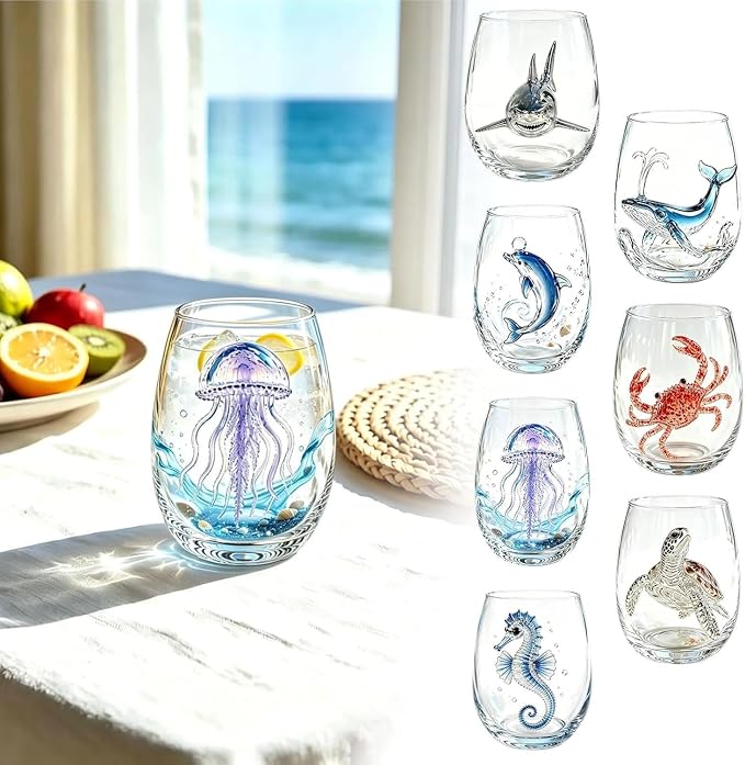 Artisan Blue Octopus Glassware Handmade 3D Ocean Decor Gift - Image 8