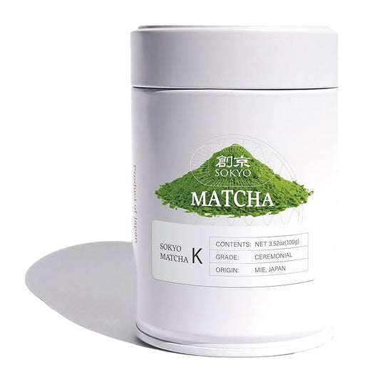 SOKYO ceremonial matcha powder series powdered green tea Japanese matcha (3.52oz / 100g, Mie Ceremonial K)