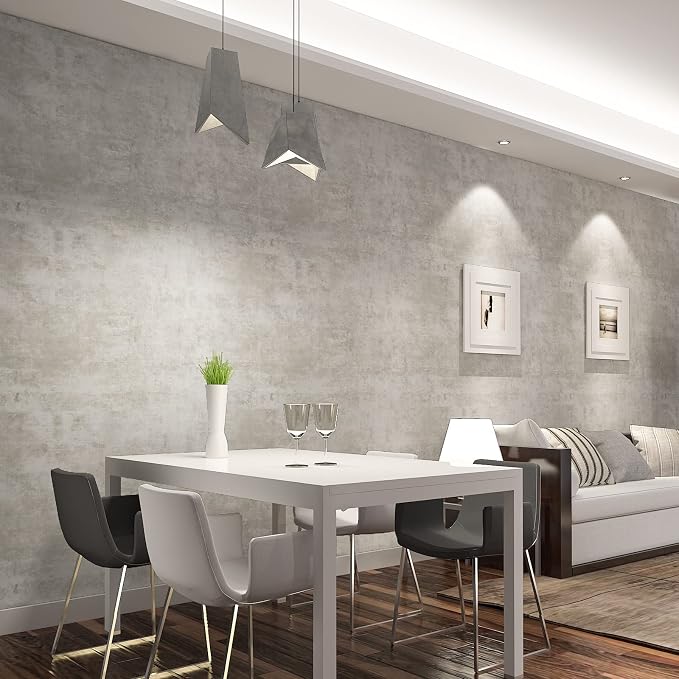 CRE8TIVE Concrete Contact Paper Large Size 24"x354" Taupe Grey Peel and Stick Cement Wallpaper Waterproof Oil Proof Vinyl Roll Extra Thick Durable Removable Paper Roll for Countertop Cabinet Decor - Image 3