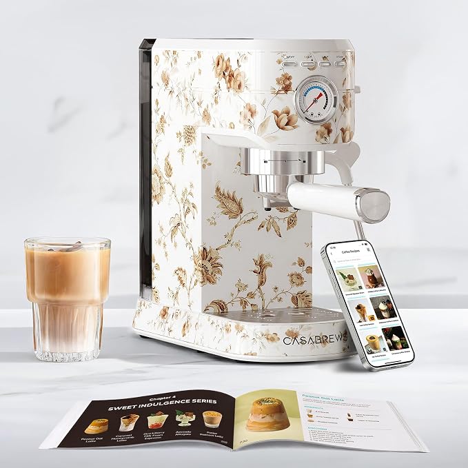 CASABREWS CM5418 Espresso Machine, Espresso Coffee Maker with Milk Frother | Stainless Steel, 20-Bar Pump, Built-in Pressure Gauge, Powerful Steam Wand for Cappuccino Latte for Home, 34oz Water Tank - Image 7
