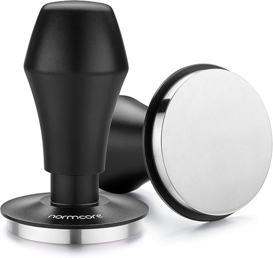 Normcore 58mm Coffee Tamper - V4 Spring-loaded Tamper with Stainless Steel Flat Base - 15lb / 25lb / 30lbs Replacement Springs - Anodized Aluminum Handle and Stand - Fits 58mm Standard Baskets by NORMCORECOFFEETOOLS